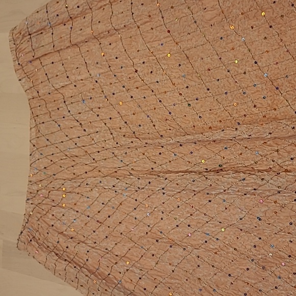 EUC Y2K Casual Studio 100% Silk Sequined Ombre Crinkled Skirt - Picture 4 of 14